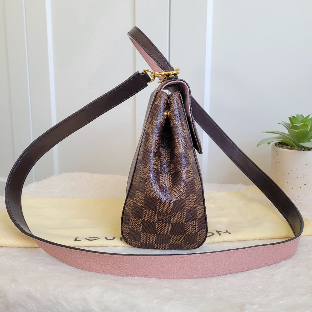 💕BEAUTIFUL Crossbody Louis Vuitton Bond Street MM Damier Ebene Rose Ballerine - Picture 14 of 16